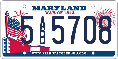 MD license plate 5AB5708