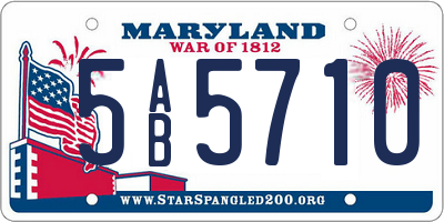 MD license plate 5AB5710