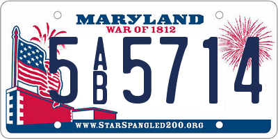 MD license plate 5AB5714