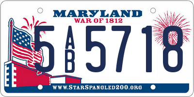 MD license plate 5AB5718