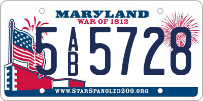 MD license plate 5AB5728