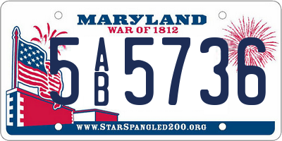 MD license plate 5AB5736