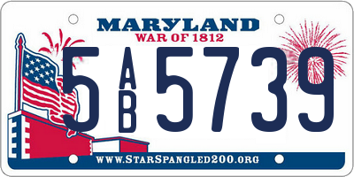 MD license plate 5AB5739