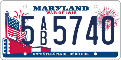 MD license plate 5AB5740