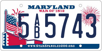 MD license plate 5AB5743