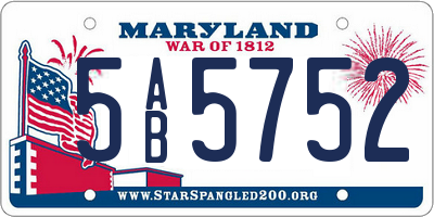 MD license plate 5AB5752