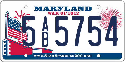 MD license plate 5AB5754