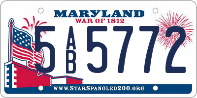 MD license plate 5AB5772