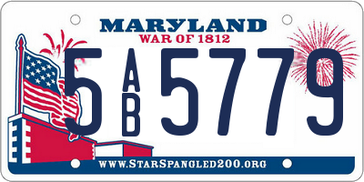MD license plate 5AB5779