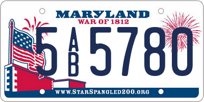 MD license plate 5AB5780
