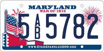 MD license plate 5AB5782