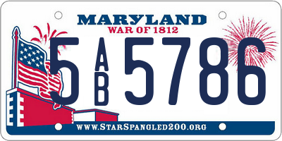 MD license plate 5AB5786