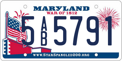 MD license plate 5AB5791