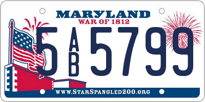 MD license plate 5AB5799