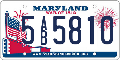 MD license plate 5AB5810