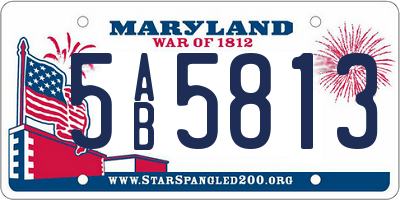 MD license plate 5AB5813