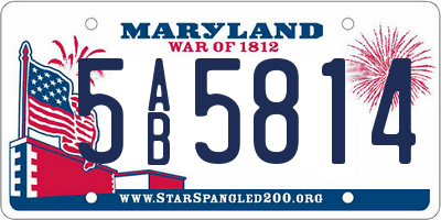 MD license plate 5AB5814