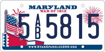 MD license plate 5AB5815