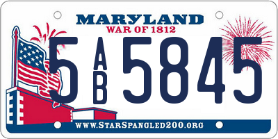 MD license plate 5AB5845