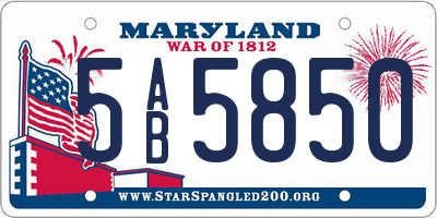 MD license plate 5AB5850