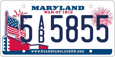 MD license plate 5AB5855