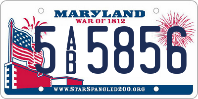 MD license plate 5AB5856