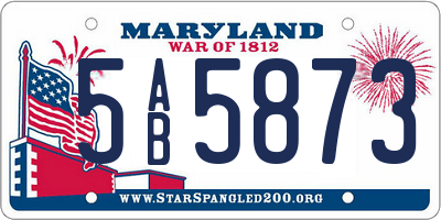 MD license plate 5AB5873