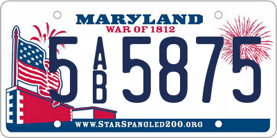 MD license plate 5AB5875