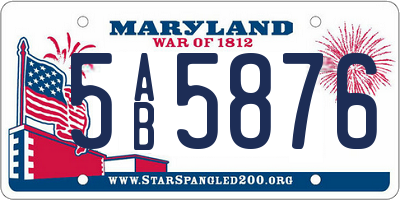 MD license plate 5AB5876