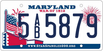 MD license plate 5AB5879