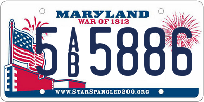 MD license plate 5AB5886