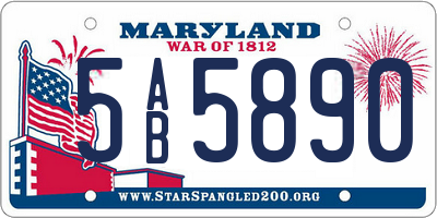 MD license plate 5AB5890