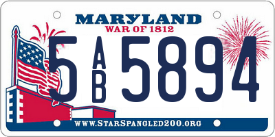 MD license plate 5AB5894