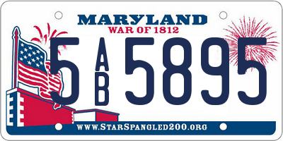 MD license plate 5AB5895