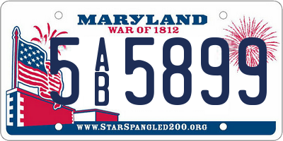 MD license plate 5AB5899