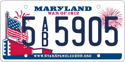 MD license plate 5AB5905
