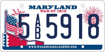 MD license plate 5AB5918