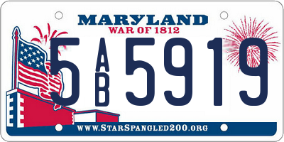 MD license plate 5AB5919