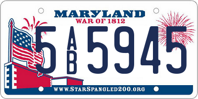MD license plate 5AB5945