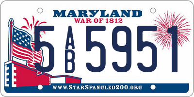 MD license plate 5AB5951