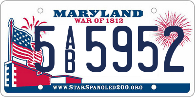 MD license plate 5AB5952