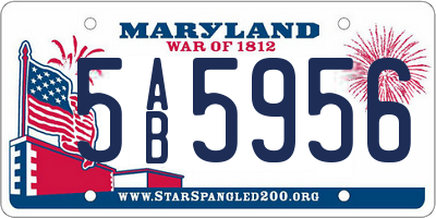MD license plate 5AB5956