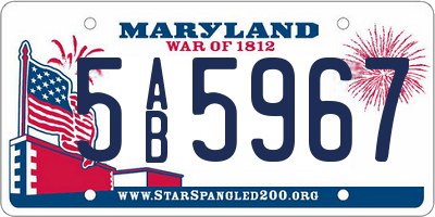 MD license plate 5AB5967
