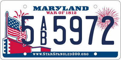 MD license plate 5AB5972