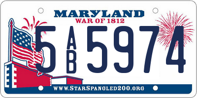 MD license plate 5AB5974