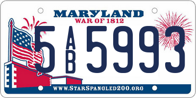 MD license plate 5AB5993