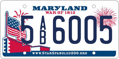 MD license plate 5AB6005
