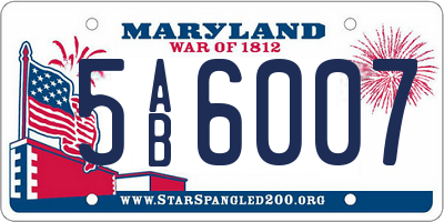 MD license plate 5AB6007