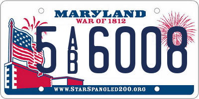 MD license plate 5AB6008