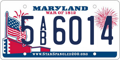 MD license plate 5AB6014